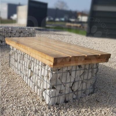 Photo banc gabion 100 x 50 x 50 cm